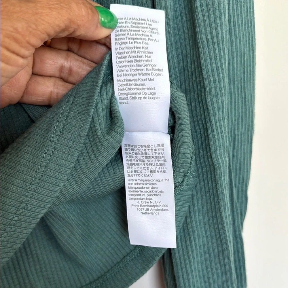 J. Crew Green Fitted Long Sleeve T-Shirt